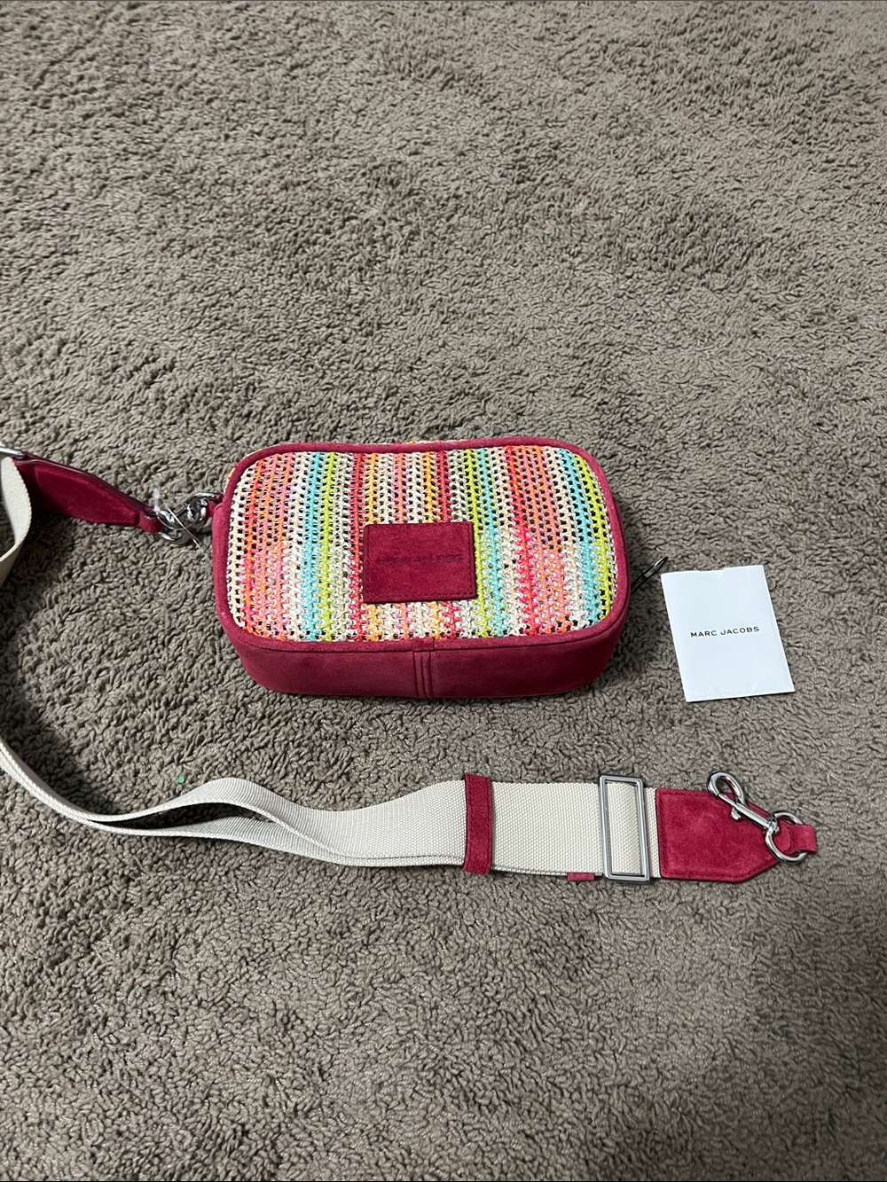 Marc Jacobs Multicolor Crochet Crossbody with Raspberry Trim